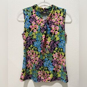 TAHARI FLORAL COLLECTION SLEEVELESS BLOUSE